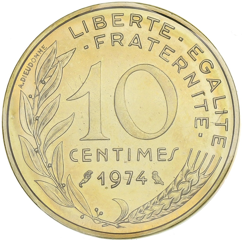 France, Marianne, 10 Centimes, 1974, Paris, série FDC, MS(65-70)