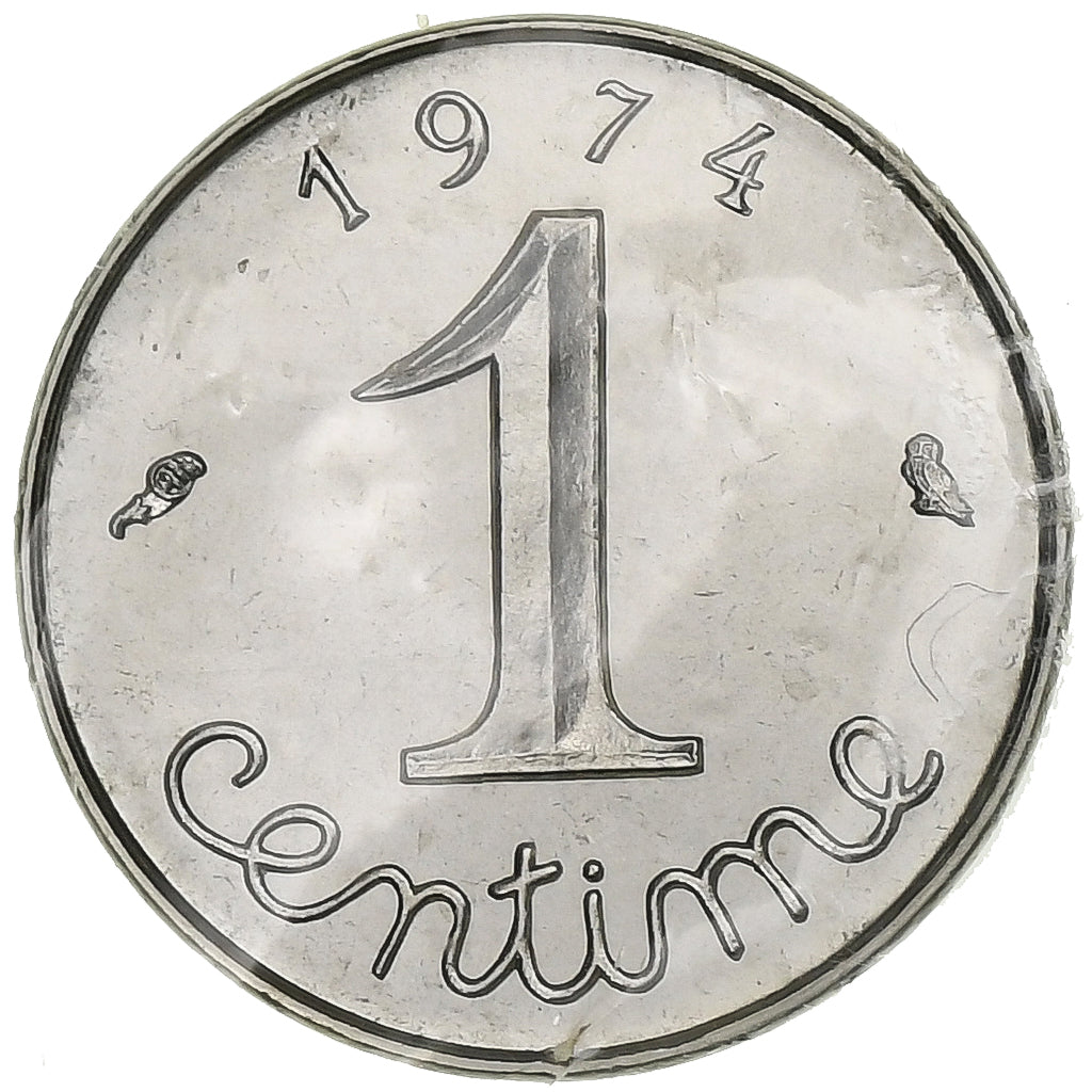France, Épi, 1 Centime, 1974, Paris, série FDC, MS(65-70), Stainless Steel