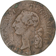 Frankrijk, Louis XVI, Sol, 1791, Lyon, Koper, FR, Gadoury:350, KM:602.2