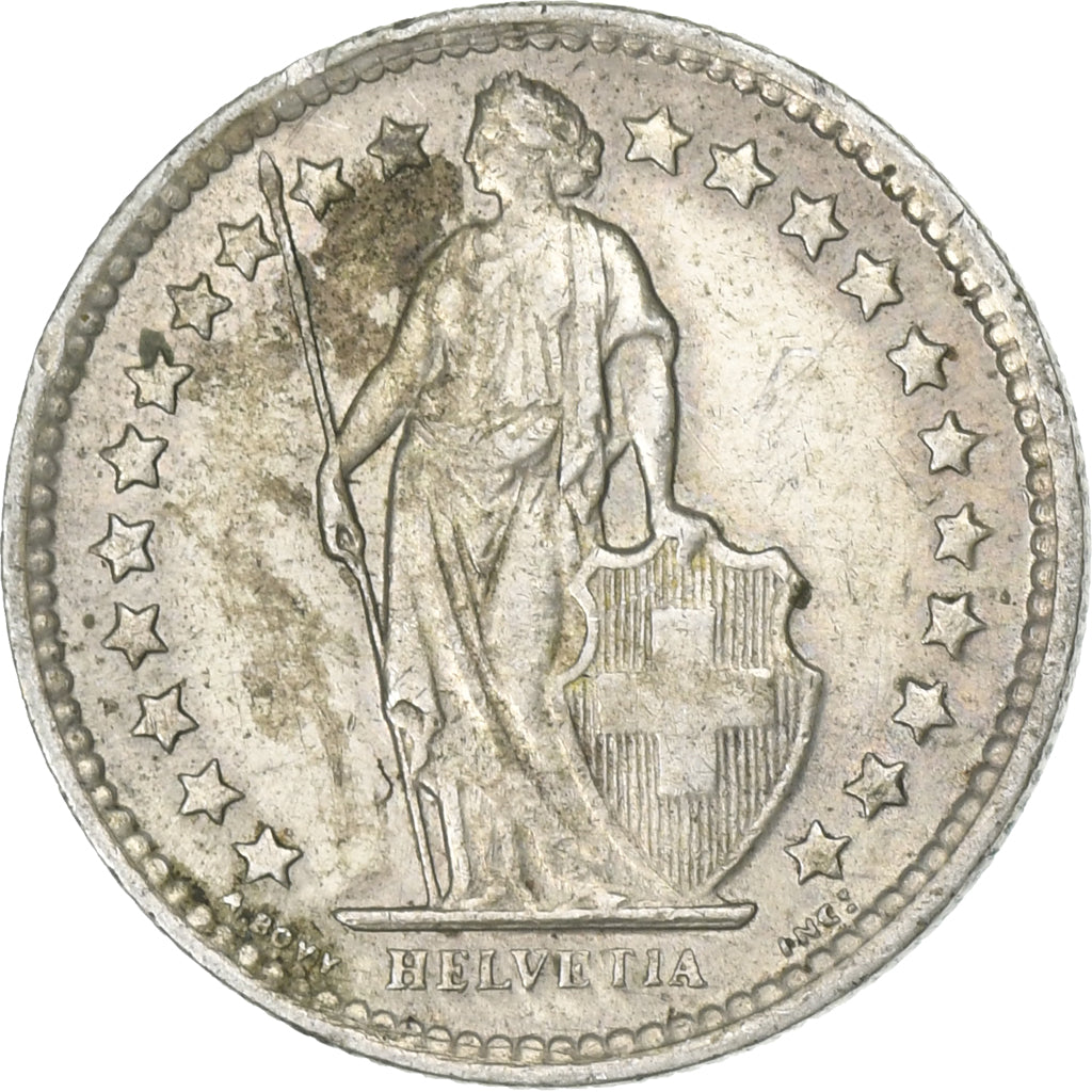 Coin, Switzerland, 1/2 Franc, 1959, Bern, EF(40-45), Silver, KM:23
