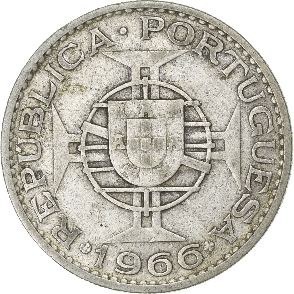 Coin, Mozambique, 20 Escudos, 1966, VF(30-35), Silver, KM:80a