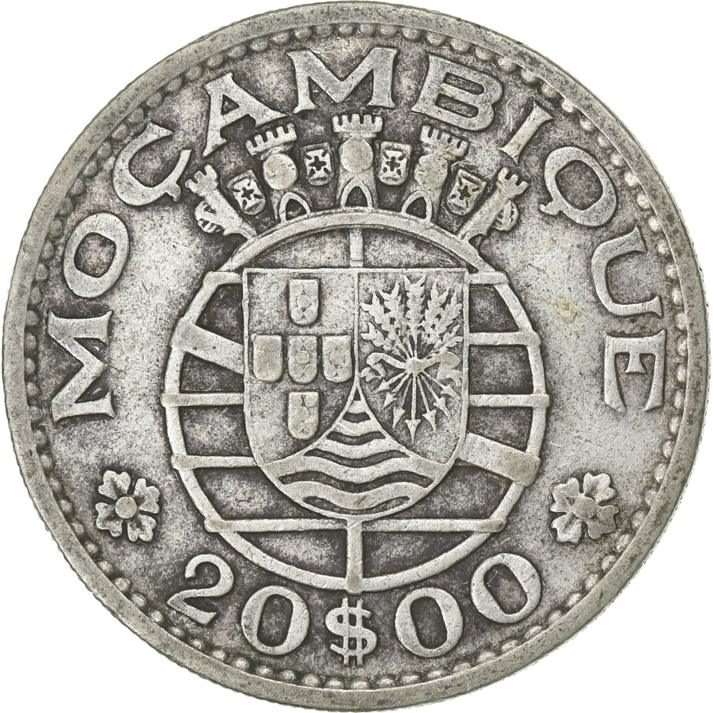 Mozambique, 20 Escudos, 1966, Silver, VF(30-35), KM:80a