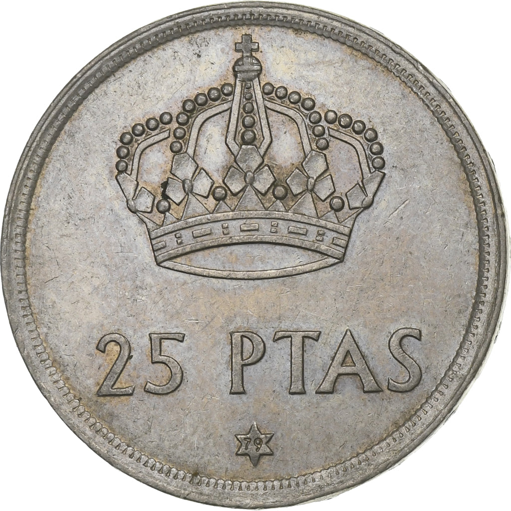 Hiszpania, Juan Carlos I, 25 Pesetas, 1979, Miedź-Nikiel, AU(50-53), KM:808