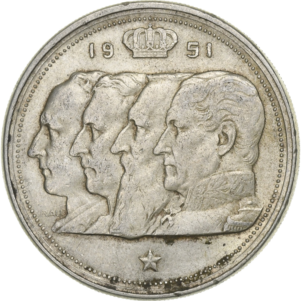 Belgium, 100 Francs, 100 Frank, 1951, Silver, EF(40-45), KM:139.1