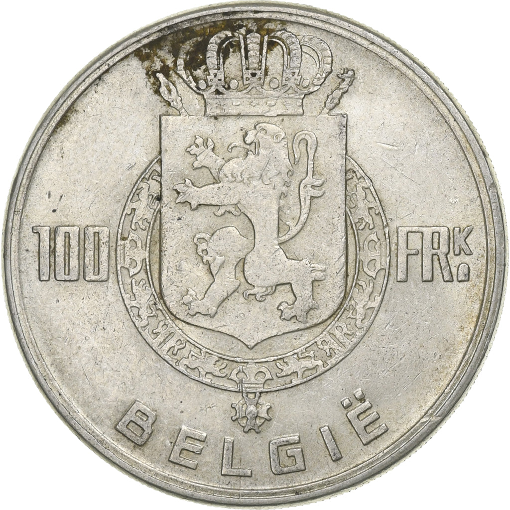 Belgium, 100 Francs, 100 Frank, 1951, Silver, EF(40-45), KM:139.1