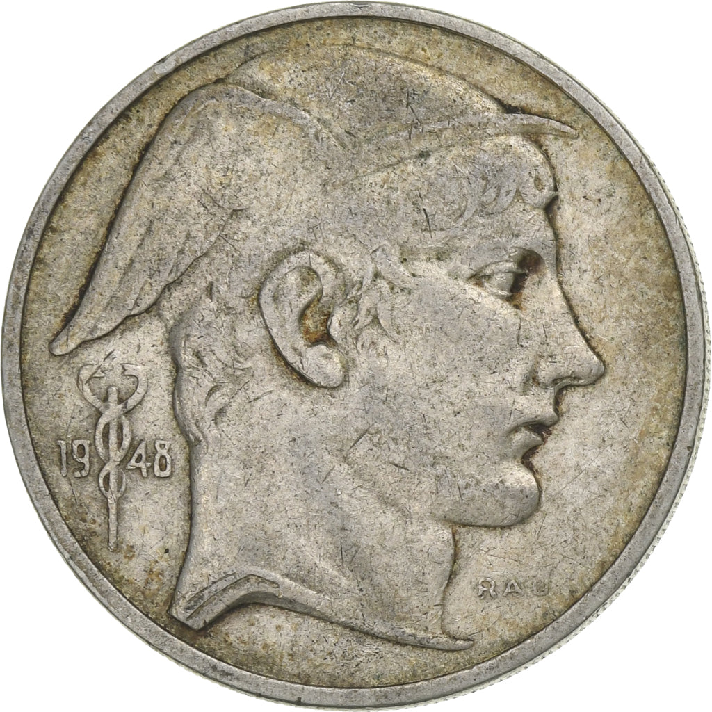 Belgium, 50 Francs, 50 Frank, 1948, Silver, EF(40-45), KM:137