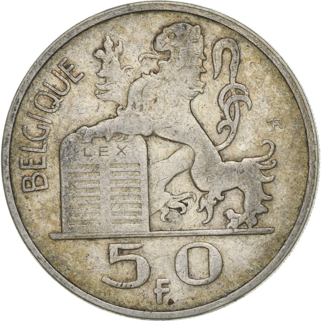 Belgium, 50 Francs, 50 Frank, 1948, Silver, EF(40-45), KM:137