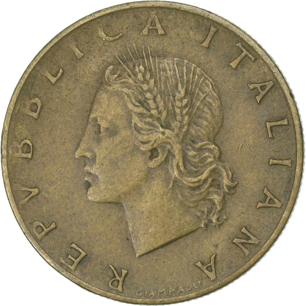 Itália, 20 Lire, 1958, Rome, Alumínio-Bronze, VF(30-35), KM:97.1