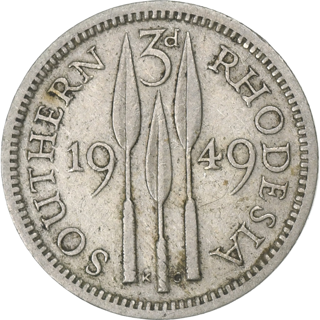 Southern Rhodesia, George VI, 3 Pence, 1949, Copper-nickel, EF(40-45), KM:20