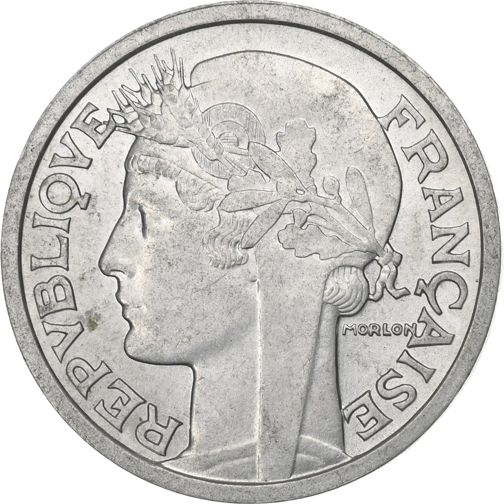 França, 2 Francs, Morlon, 1958, Paris, Alumínio, MS(63), Gadoury:538b