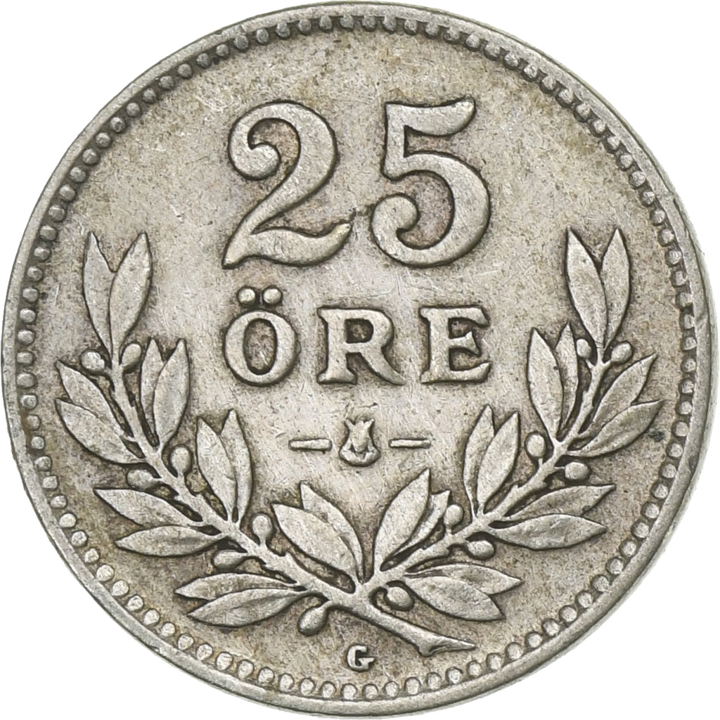 Suède, Gustaf V, 25 Öre, 1938, Argent, TTB, KM:785