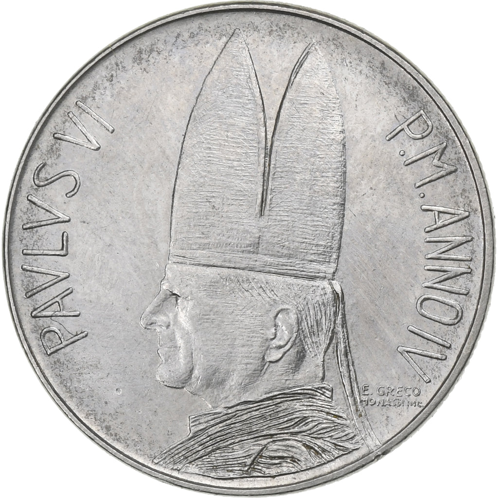 CIDADE DO VATICANO, Paul VI, 50 Lire, 1966, Acier inoxydable, AU(50-53), KM:89