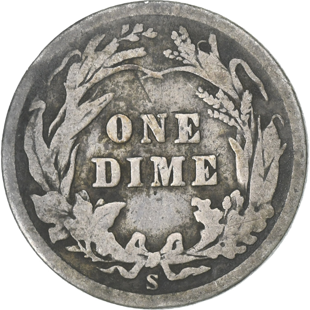 United States, Dime, Barber Dime, 1907, San Francisco, Silver, VF(30-35), KM:113