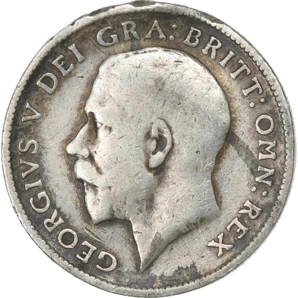 Great Britain, George V, 6 Pence, 1919, Silver, VG(8-10), KM:813