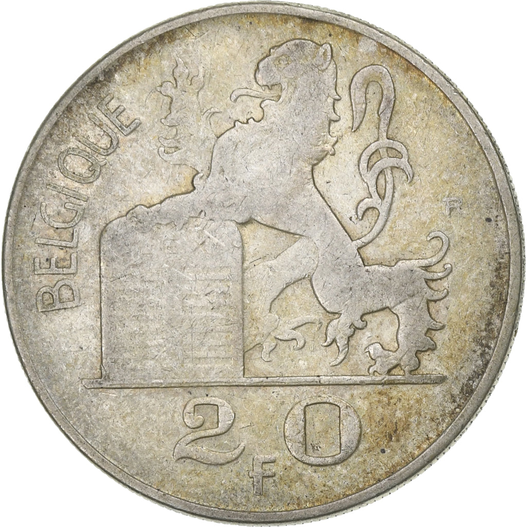 Belgium, 20 Francs, 20 Frank, 1950, Silver, EF(40-45), KM:140.1
