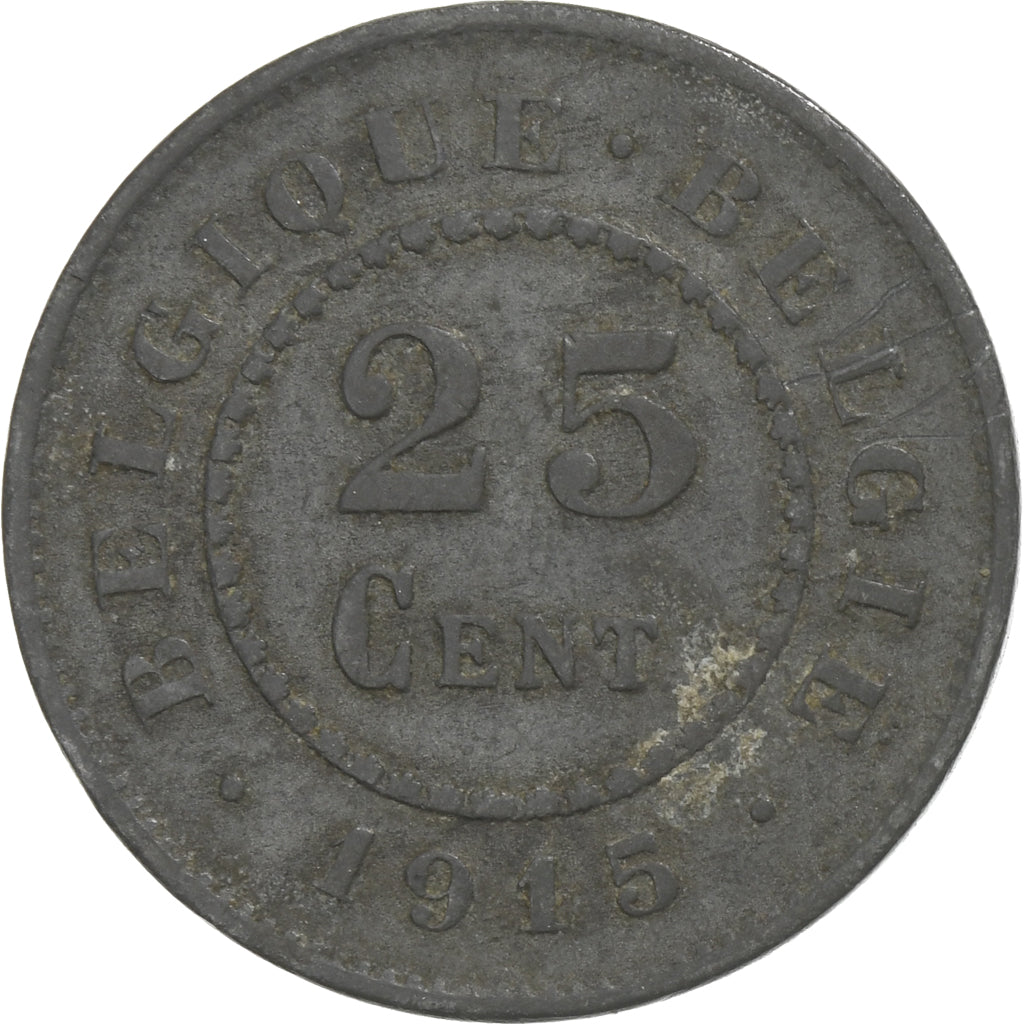 België, 25 Centimes, 1915, Zinc, FR, KM:82