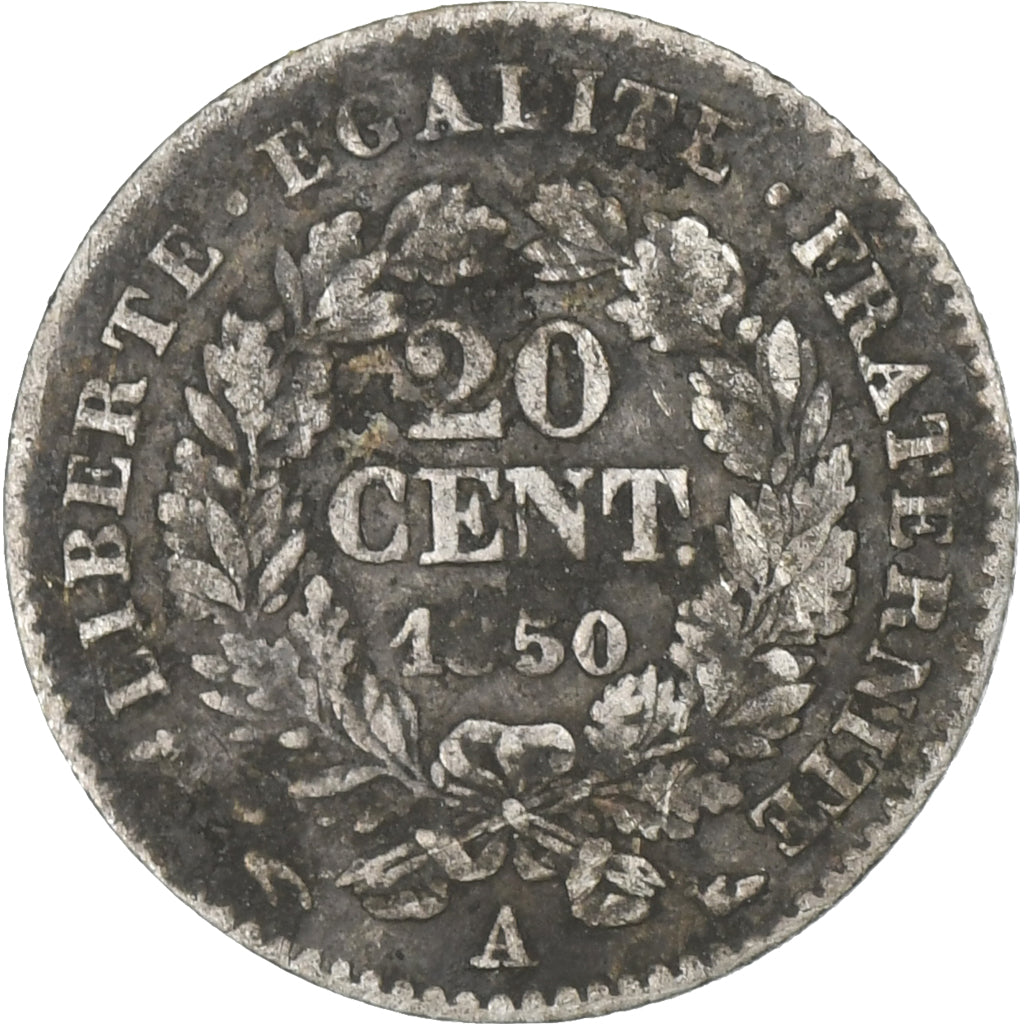 Frankreich, 20 Centimes, Cérès, 1850, Paris, Silber, SGE+, Gadoury:303