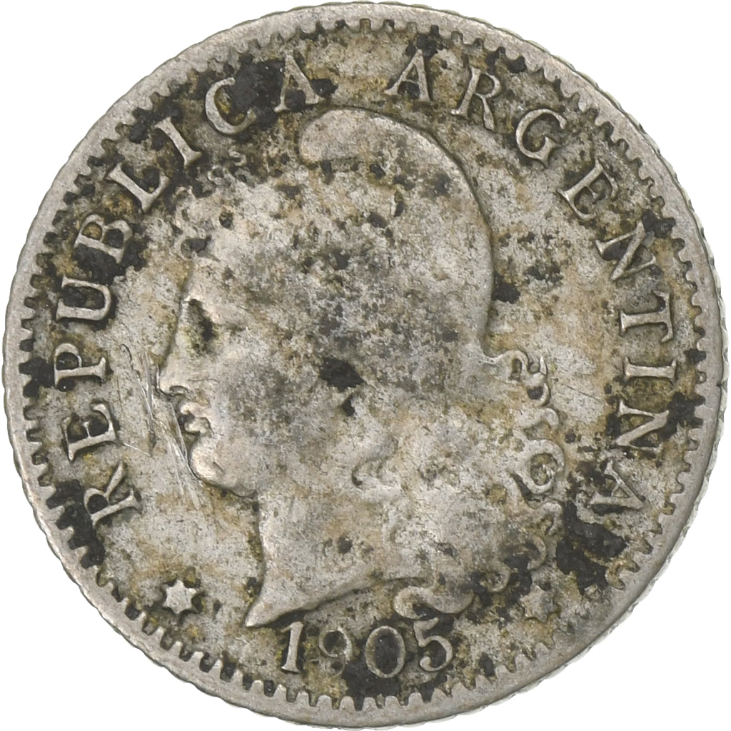 Argentina, 5 Centavos, 1905, Miedź-Nikiel powlekany stalą, F(12-15), KM:53