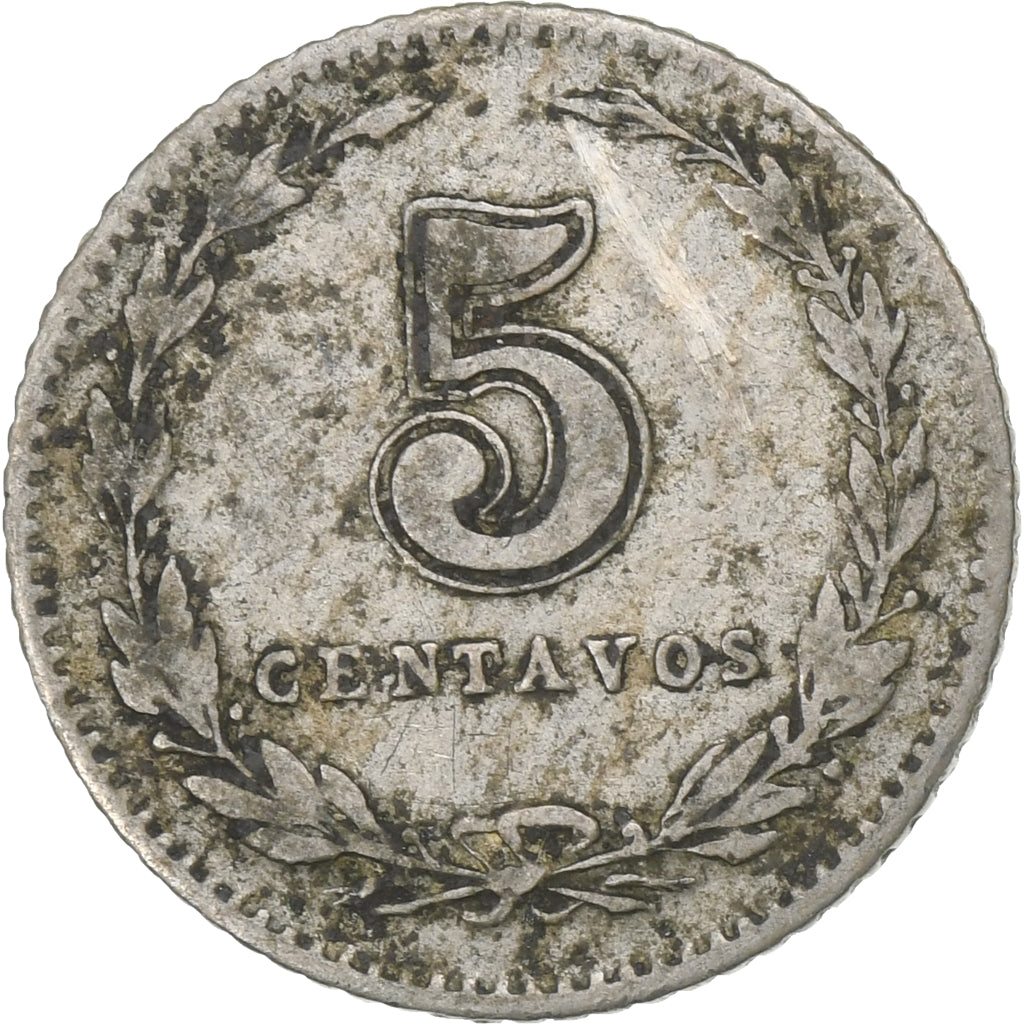 Argentina, 5 Centavos, 1905, Miedź-Nikiel powlekany stalą, F(12-15), KM:53