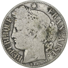 France, Franc, Cérès, 1872, Bordeaux, Silver, VF(30-35), Gadoury:465a