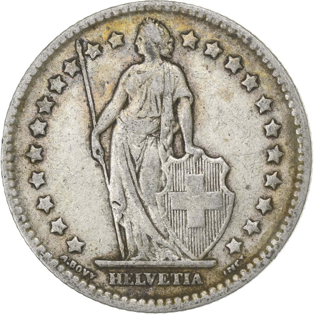 Svizzera, Franc, 1910, Bern, Argento, BB, KM:24