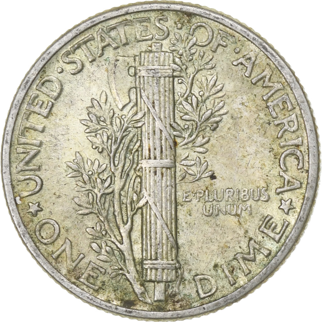 United States, Dime, Mercury Dime, 1943, U.S. Mint, Silver, VF(30-35), KM:140