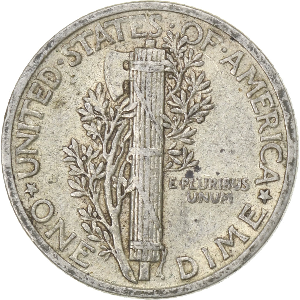 États-Unis, Dime, Mercury Dime, 1941, U.S. Mint, Argent, TB, KM:140