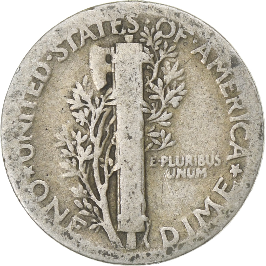 United States, Dime, Mercury Dime, 1926, U.S. Mint, Silver, F(12-15), KM:140