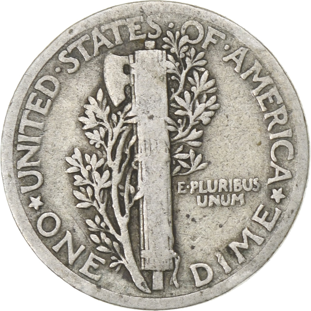 États-Unis, Dime, Mercury Dime, 1920, U.S. Mint, Argent, TB, KM:140