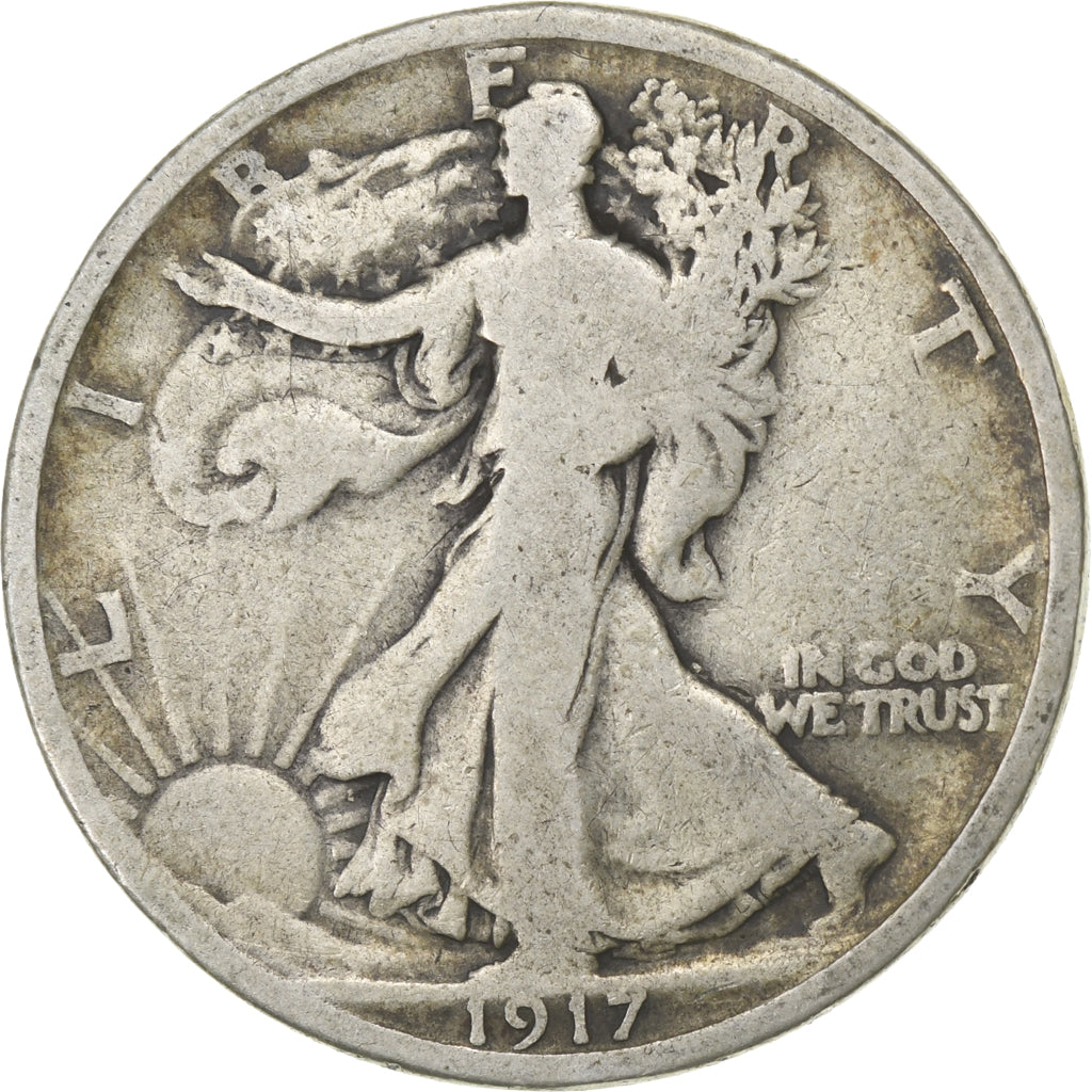 United States, Half Dollar, Walking Liberty Half Dollar, 1917, U.S. Mint