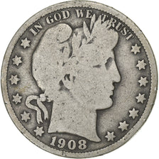United States, Half Dollar, Barber Half Dollar, 1908, U.S. Mint, Silver