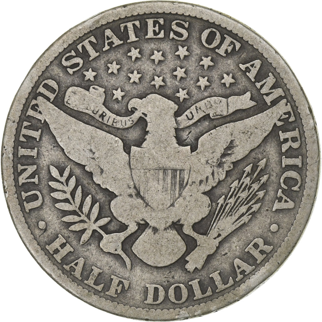 United States, Half Dollar, Barber Half Dollar, 1908, U.S. Mint, Silver