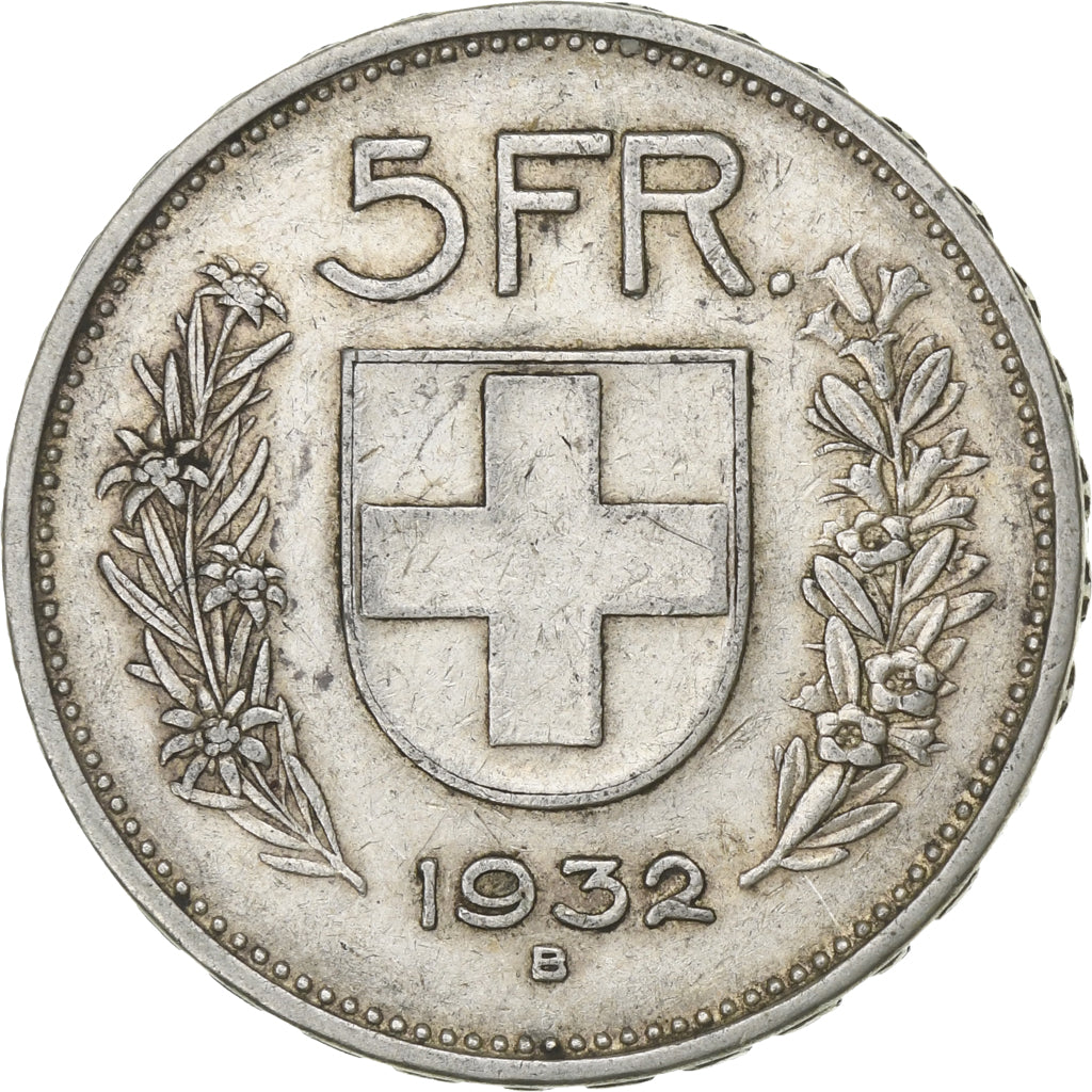 Switzerland, 5 Francs, 1932, Bern, Silver, VF(30-35), KM:40