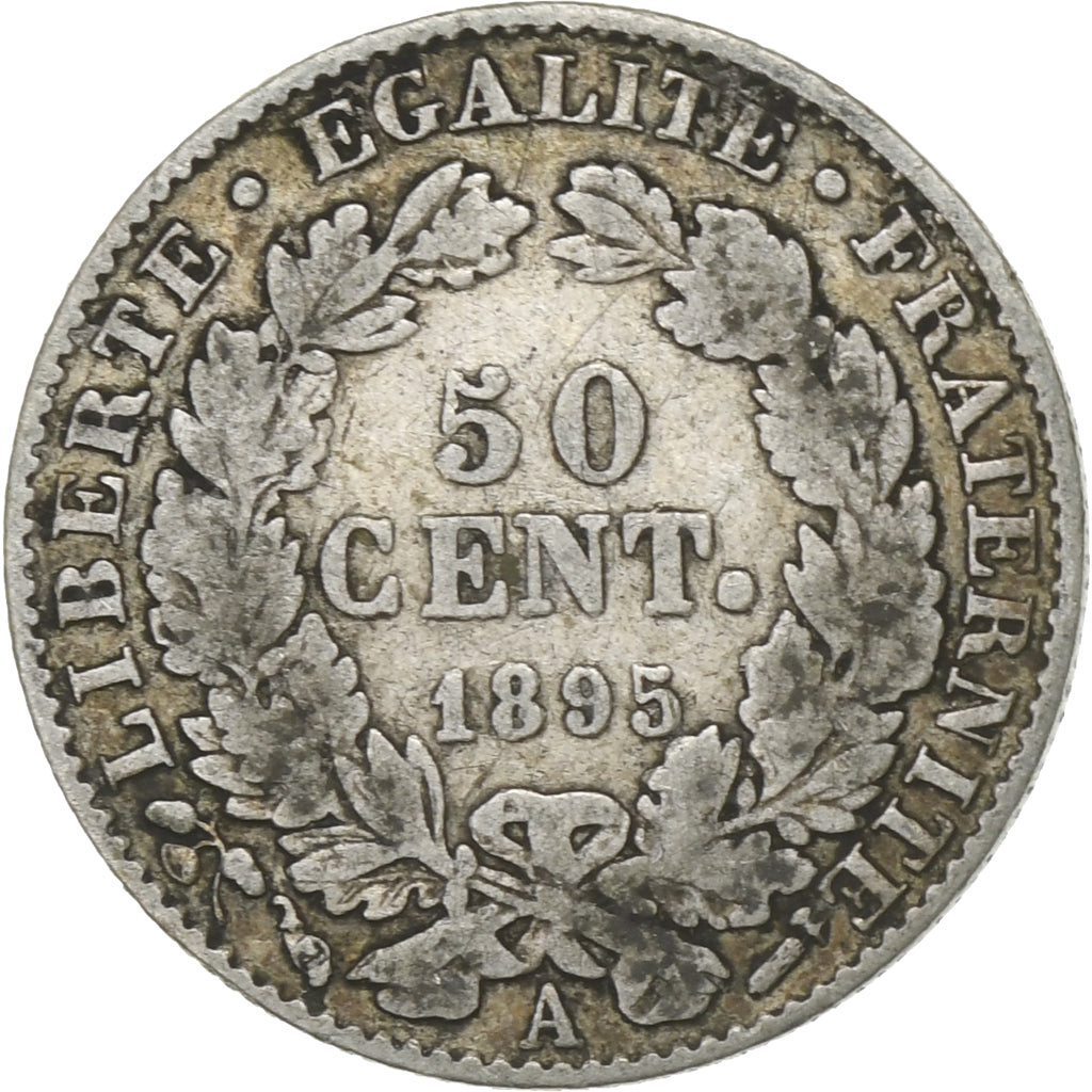 France, 50 Centimes, Cérès, 1895, Paris, Argent, TTB, Gadoury:419a, Le