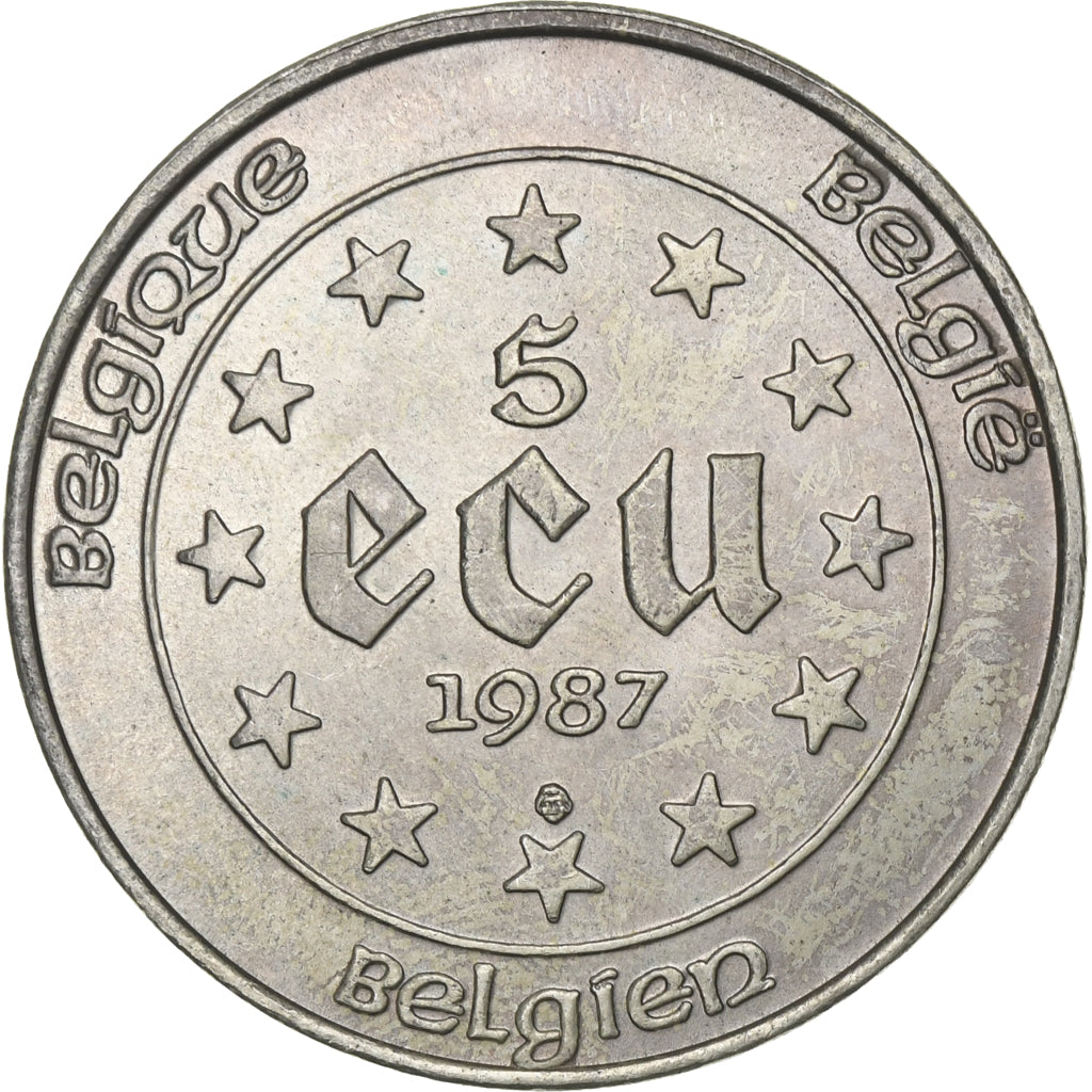 Belgique, 5 Ecu, 1987, Bruxelles, SUP, Argent, KM:166