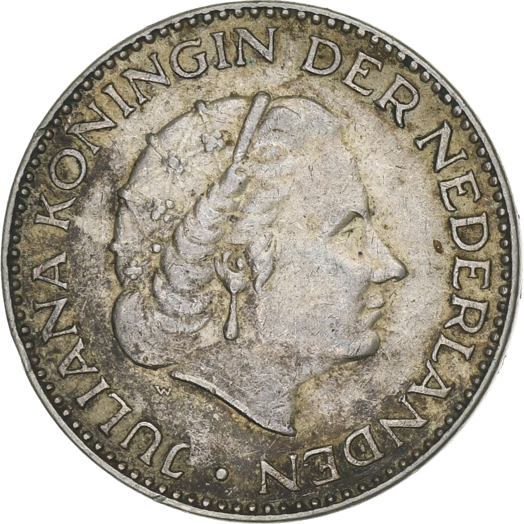 Netherlands, Juliana, Gulden, 1954, Silver, VF(30-35), KM:184