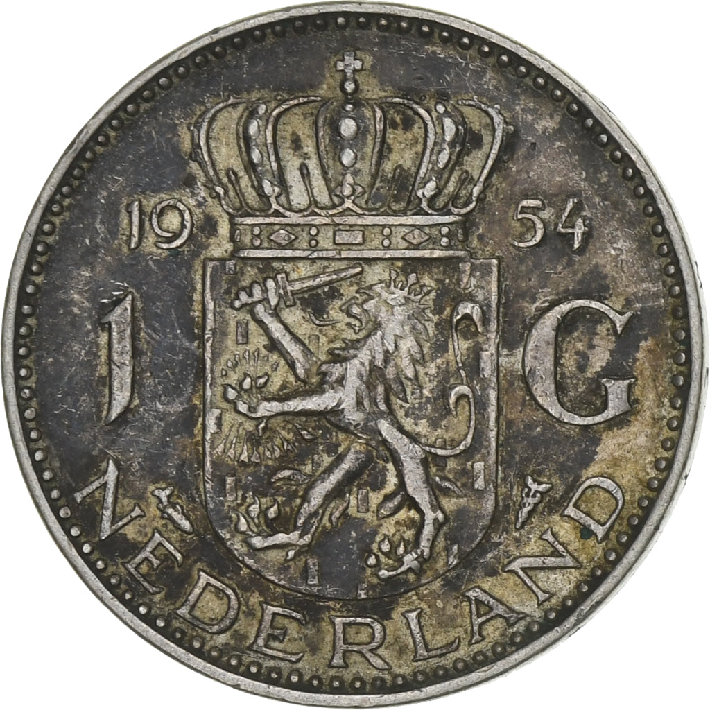 Netherlands, Juliana, Gulden, 1954, Silver, VF(30-35), KM:184