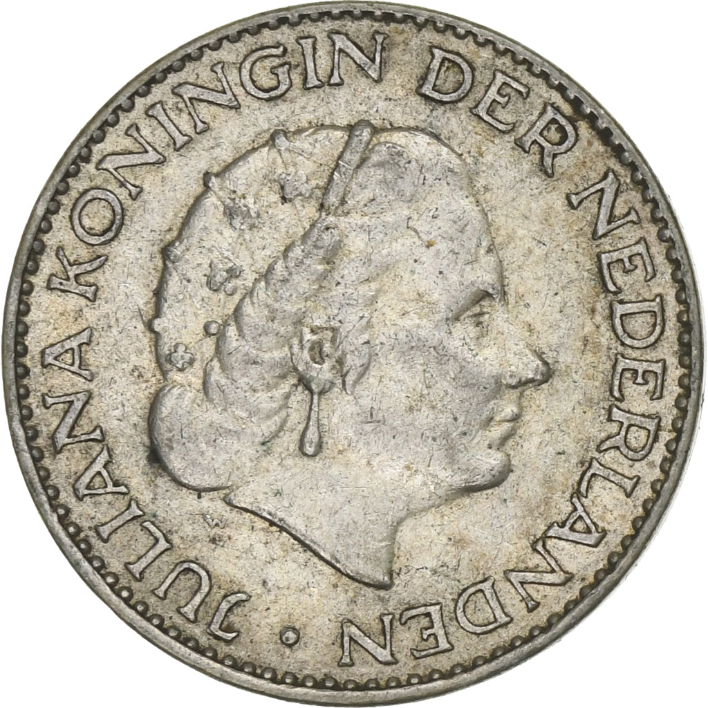 Netherlands, Juliana, Gulden, 1955, Silver, VF(30-35), KM:184