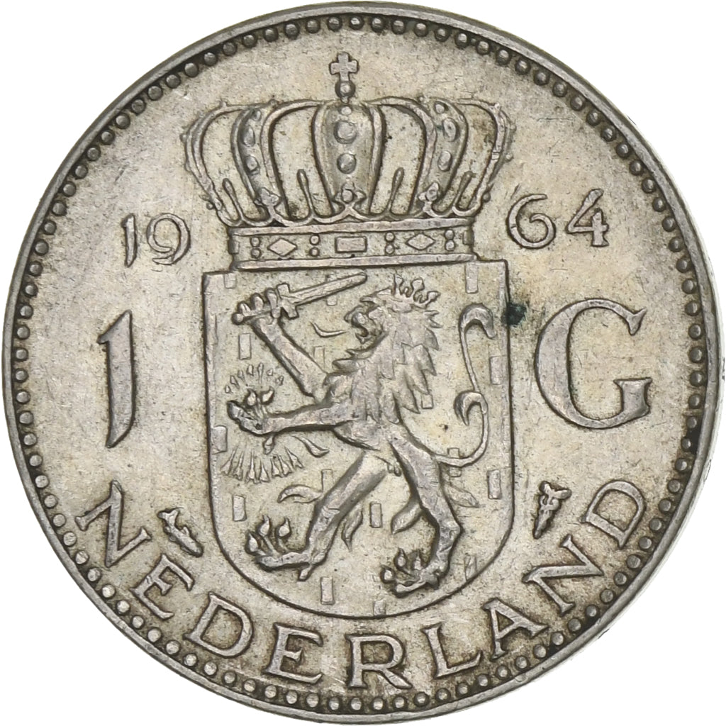 Netherlands, Juliana, Gulden, 1964, Silver, EF(40-45), KM:184
