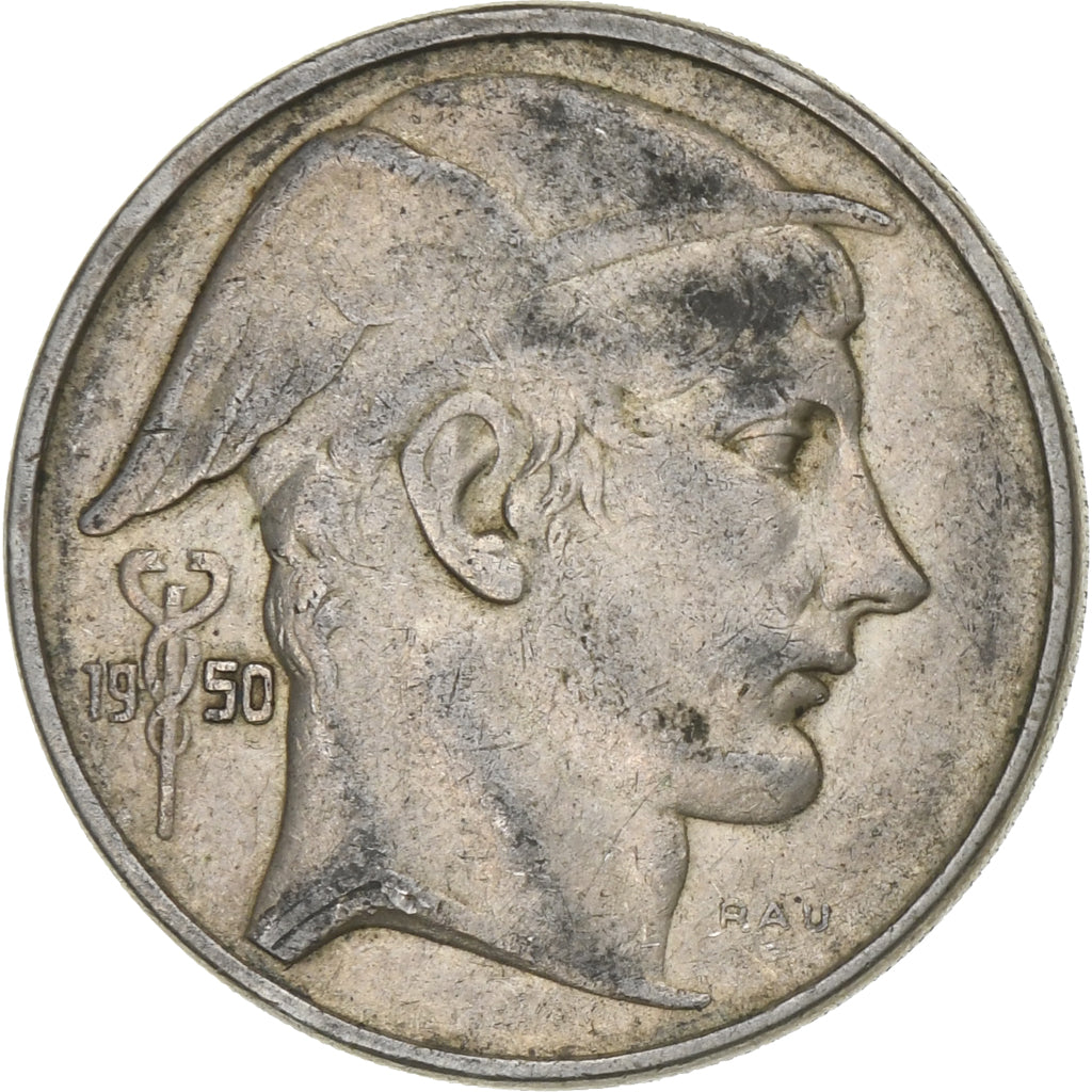 Belgium, 50 Francs, 50 Frank, 1950, Silver, VF(30-35), KM:137