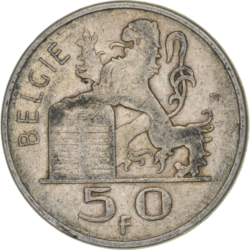 Belgium, 50 Francs, 50 Frank, 1950, Silver, VF(30-35), KM:137