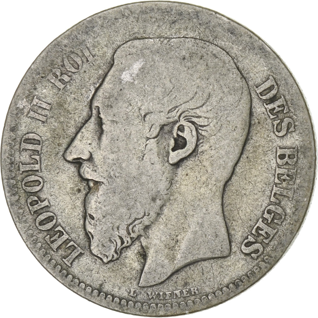 Belgio, Leopold II, 2 Francs, 1867, Brussels, Argento, B+, KM:30.1