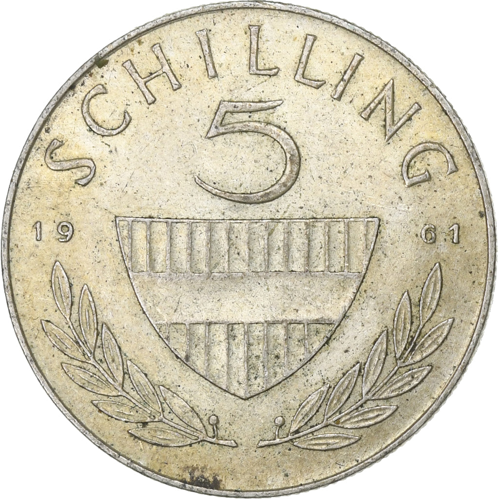 Munten, Oostenrijk, 5 Schilling, 1961, FR+, Zilver, KM:2889