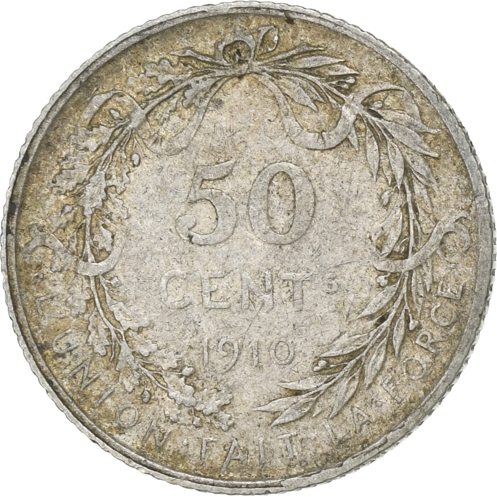 Belgique, 50 Centimes, 1910, Argent, TB, KM:71