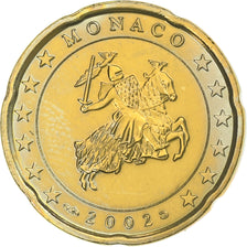 Monaco, Rainier III, 20 Euro Cent, 2002, Paris, Brass, MS(64), Gadoury:MC176