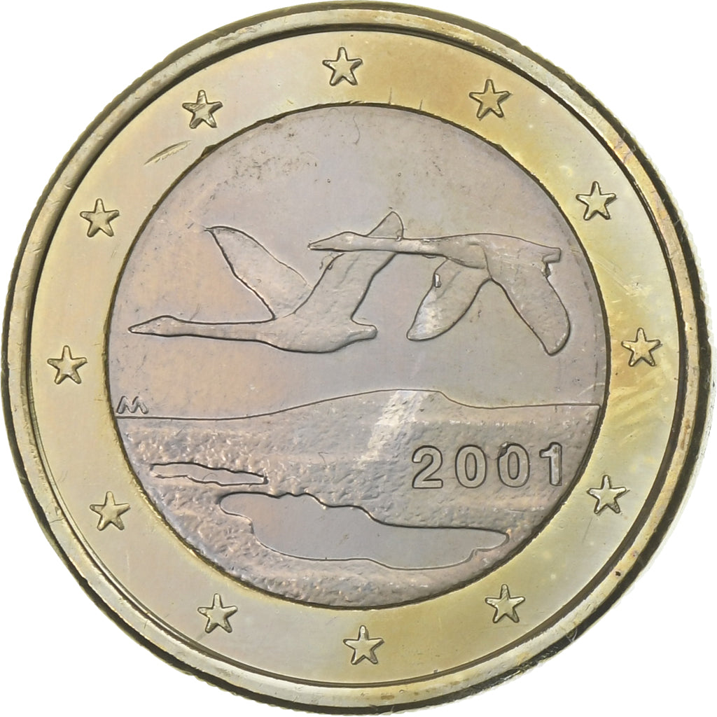 Finlandia, Euro, 2001, Mint of Finland, Bimetálico, SC, KM:104