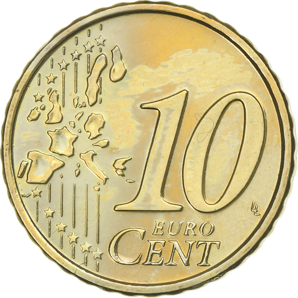 Finlandia, 10 Euro Cent, 2001, Vantaa, SC, Latón, KM:101