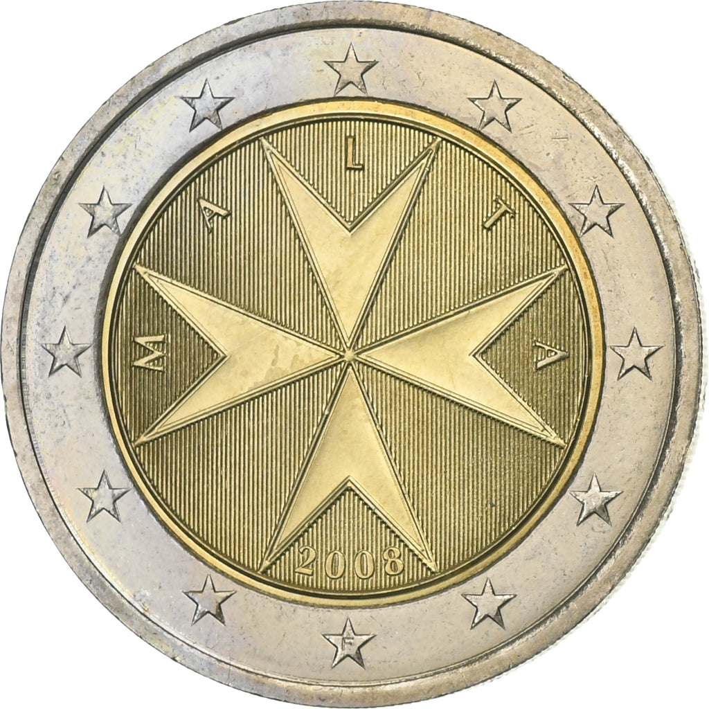 Malta, 2 Euro, 2008, Paris, MS(64), Bi-Metallic, KM:132