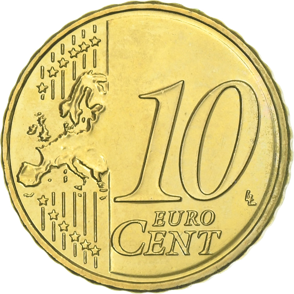 Malta, 10 Euro Cent, 2008, Paris, SC+, Latón, KM:128