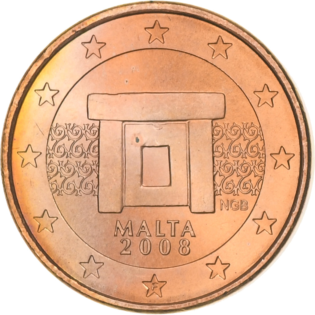 Malta, Euro Cent, 2008, Paris, MS(63), Copper Plated Steel, KM:125